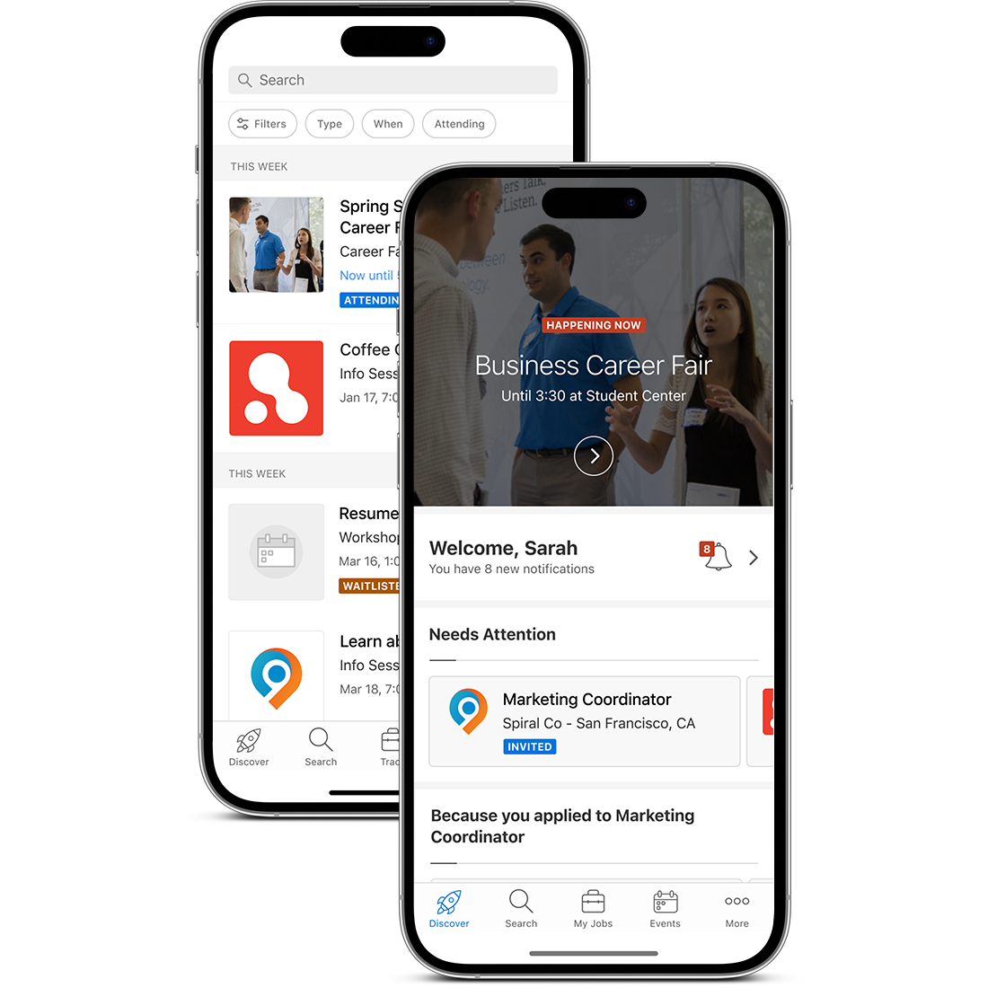 two mobile devices with the CSM app